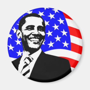 Barack Obama - Amerikanische Flagge Magnet