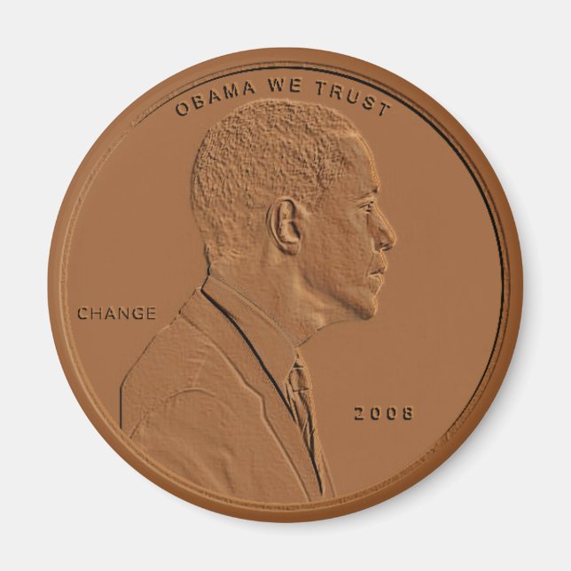 Barack Obama Bronze Penny Circular Magnet (Vorne)