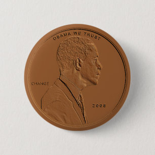 Barack Obama Bronzepenny-Rundschreiben-Knopf Button