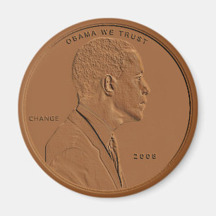 Barack Obama Bronzepenny-Rundschreiben-Magnet Magnet