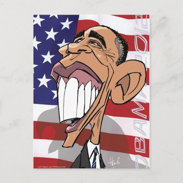 Barack Obama Caricature Carte postale (Devant)