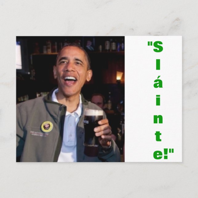 Barack Obama - Carte postale Irish Toast (Devant)