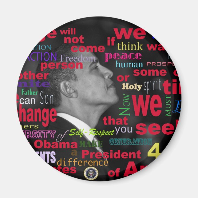 Barack Obama Change Zitat Magnet (Vorne)