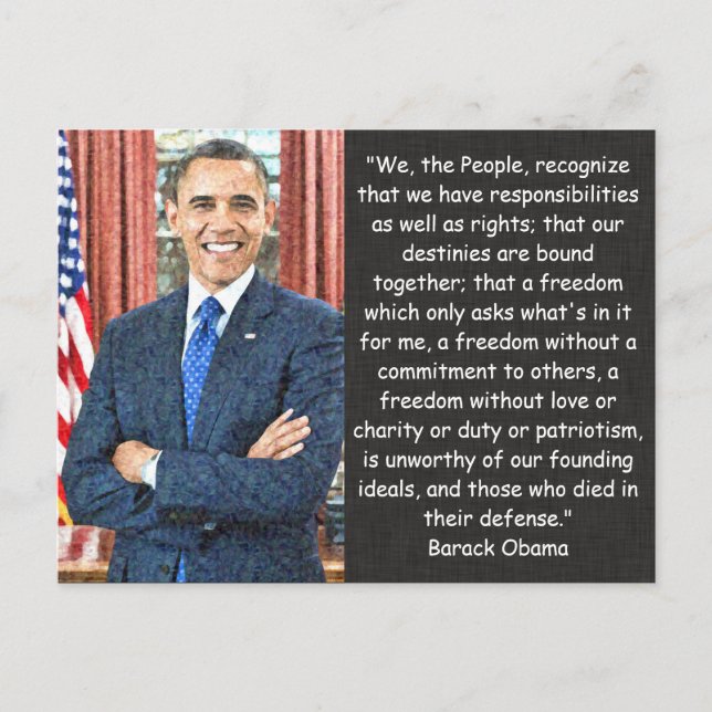 Barack Obama Citation Carte Postale (Devant)