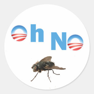 Barack Obama, der Fly Killer Runder Aufkleber