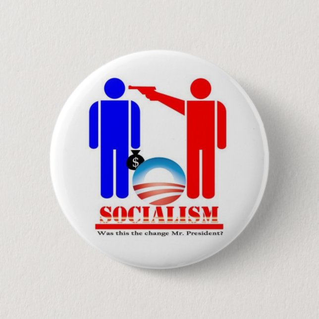 Barack Obama der Sozialist Button (Vorderseite)