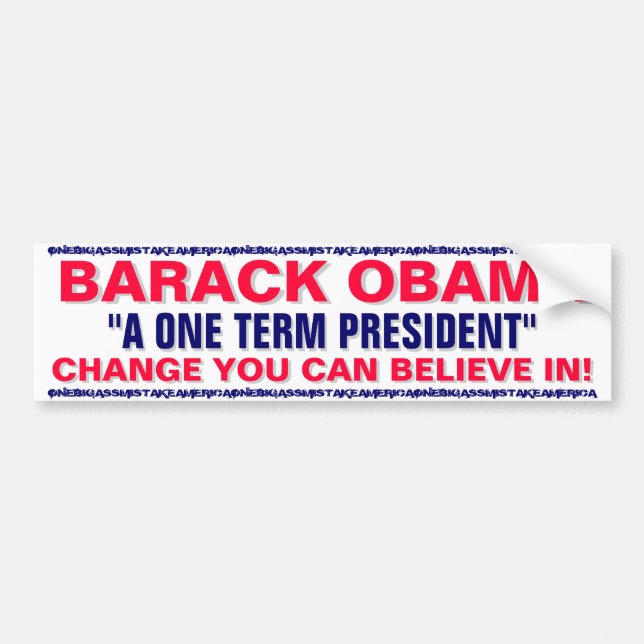 BARACK OBAMA - EIN EIN AUSDRUCK-PRÄSIDENT AUTOAUFKLEBER (Vorne)