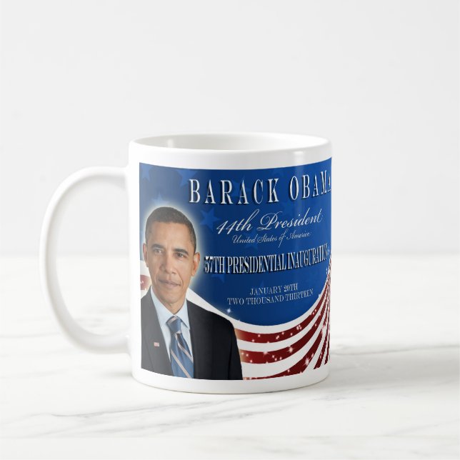 Barack Obama Einweihungs-GedenkTasse 2013 Kaffeetasse (Links)