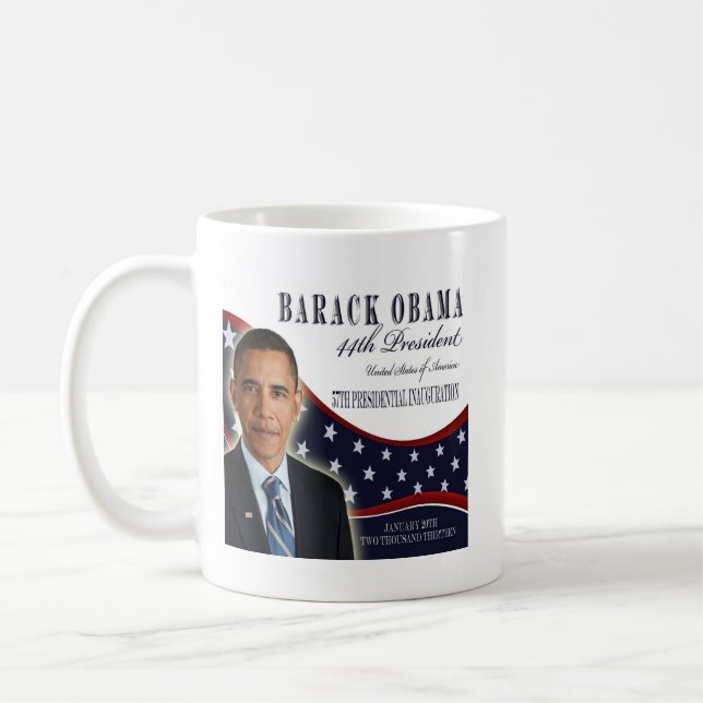 Barack Obama Einweihungs-GedenkTasse 2013 Kaffeetasse (Links)