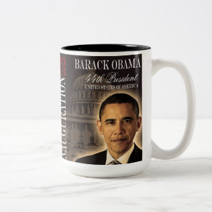 Barack Obama Einweihungs-GedenkTasse 2013 Zweifarbige Tasse