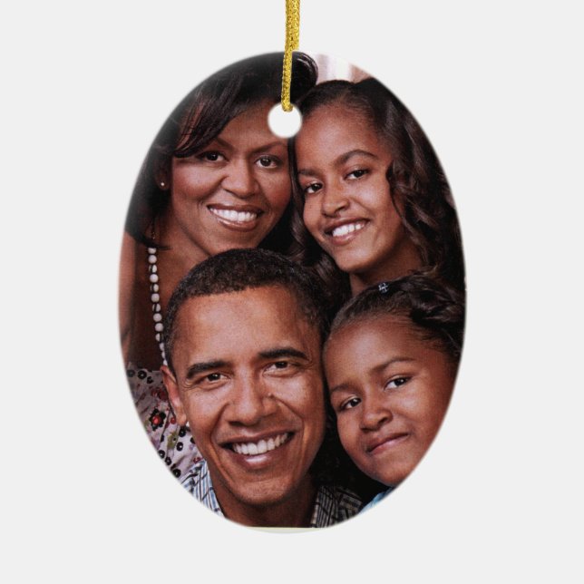 Barack Obama & Familie_ Keramik Ornament (Vorne)