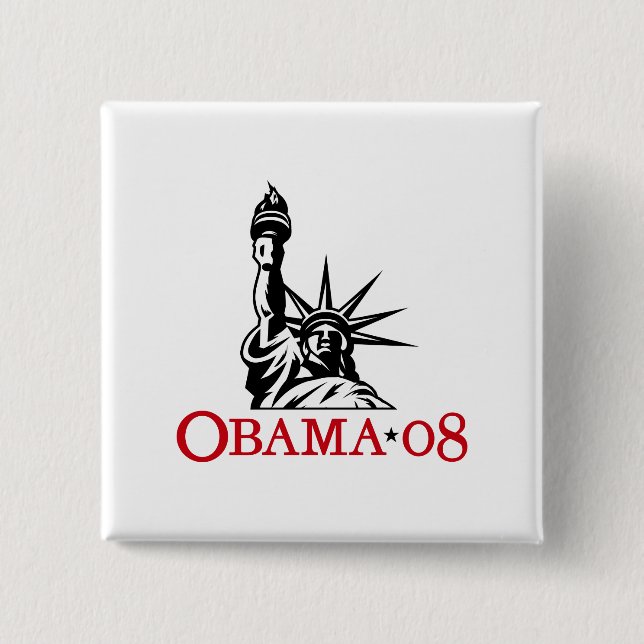 Barack Obama Freiheitsstatue 2008 Knopf Button (Vorderseite)