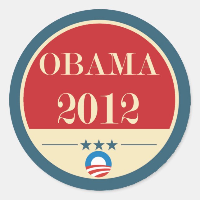 Barack Obama für 2012 Runder Aufkleber (Vorderseite)
