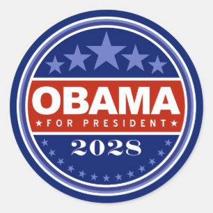 Barack Obama für Präsident 2028 Runder Aufkleber