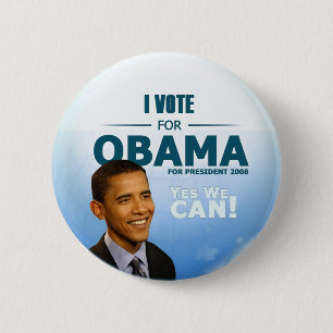 Barack Obama für Präsidenten Button