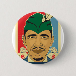 Barack Obama Hauben-Robin Hood Knopf-Kaserne Button
