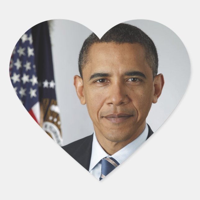 Barack Obama Herz-Aufkleber (Vorderseite)
