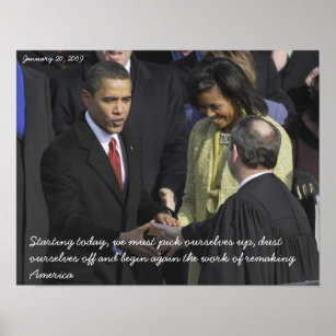 Barack Obama holt sich selbst ein Poster