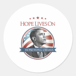 Barack-Obama-Hommage-Kunst Hoffnung lebt weiter T- Runder Aufkleber