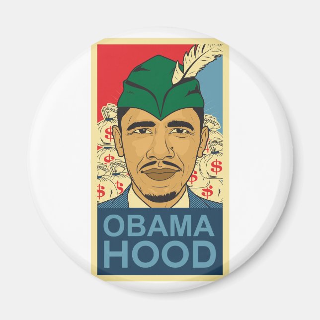 Barack Obama Hood Robin Hood Button Barrack Obama. Magnet (Vorne)