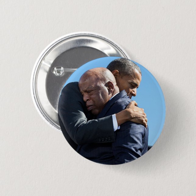 Barack Obama & John Lewis Hugging Button (Vorne & Hinten)