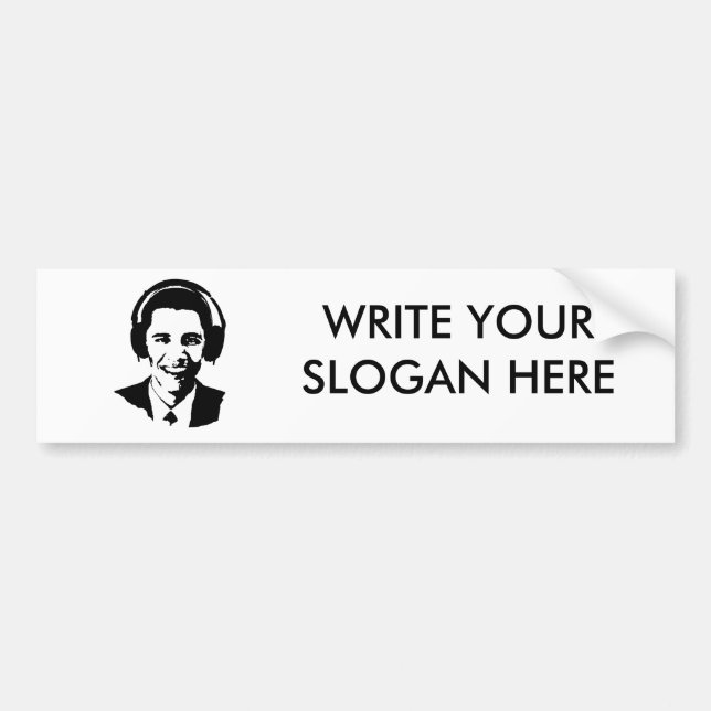 Barack Obama Kopfhörer Autoaufkleber (Vorne)