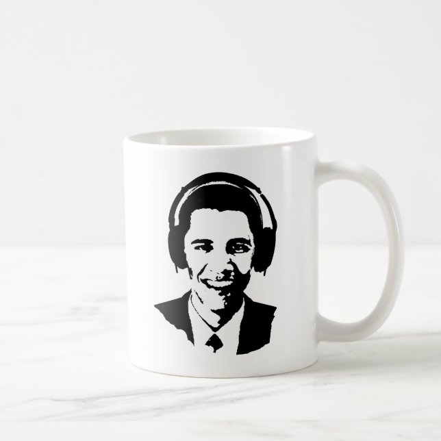 Barack Obama Kopfhörer Kaffeetasse (Rechts)