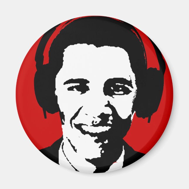 Barack Obama Kopfhörer Magnet (Vorne)