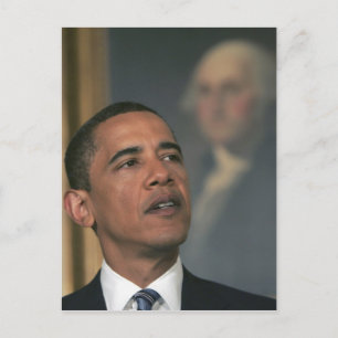 Barack Obama kündigt seine Absicht an, zu nominier Postkarte