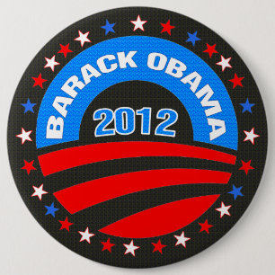 Barack Obama Logo 2012 Schwarzer Hintergrund Button