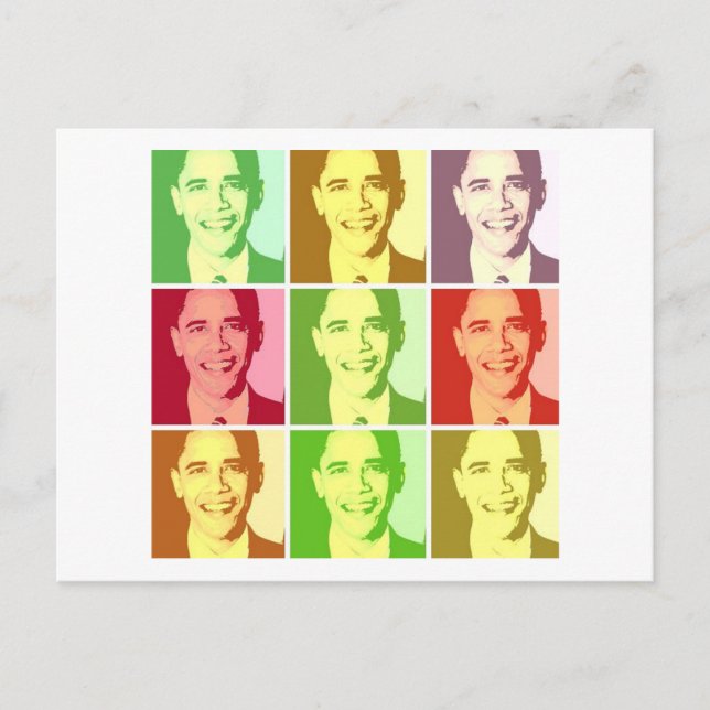 Barack Obama Pop Art Postkarte (Vorderseite)