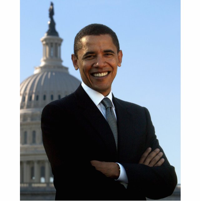 Barack Obama Porträt Freistehende Fotoskulptur (Vorne)