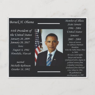Barack Obama Postcard Postkarte