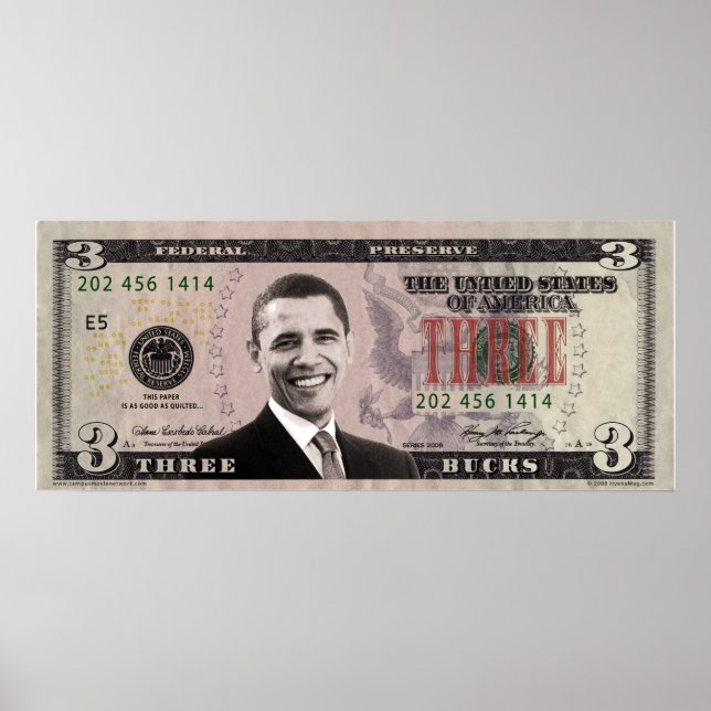 Barack Obama Poster de Bill à 3 $ (Devant)