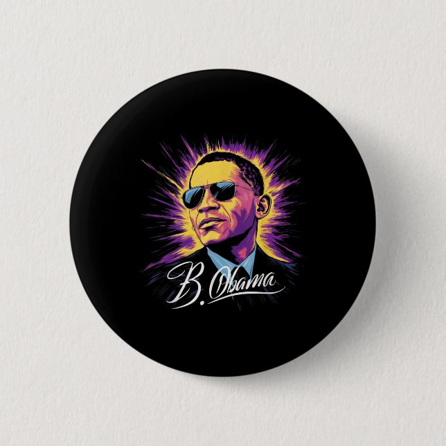 Barack Obama Präsident Portrait Patriotic Button (Vorderseite)