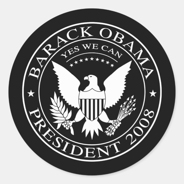 Barack Obama Präsident Siegel 2008 Sticker (Vorderseite)