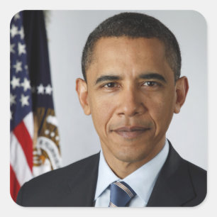 Barack Obama Präsidentengemälde Klassisch rund S Quadratischer Aufkleber