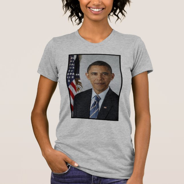 Barack Obama Präsidentenportrait T-Shirt (Vorderseite)