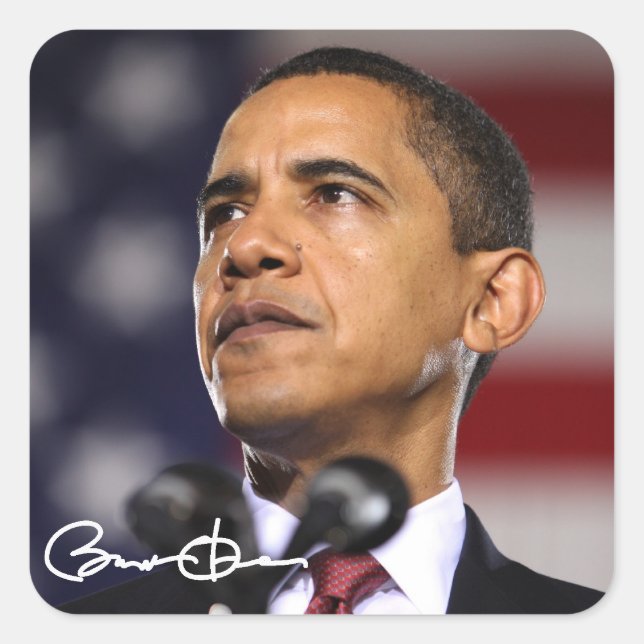 Barack Obama Quadratischer Aufkleber (Vorderseite)