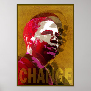 Barack Obama Red & Gold Poster