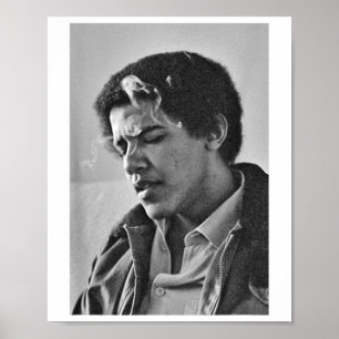 Barack Obama Retro Vintager junger Obama raucht in Poster