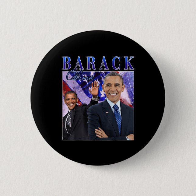 Barack Obama Retro Vintager Stil Button (Vorderseite)