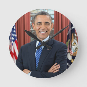 Barack Obama Runde Wanduhr