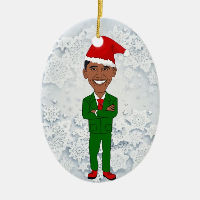 Barack Obama Sankt Keramik Ornament (Vorne)