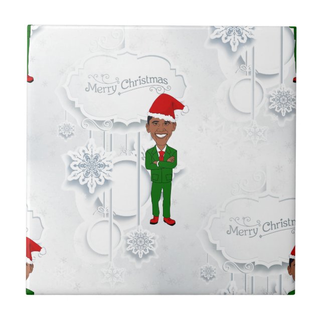 Barack Obama Santa Fliese (Vorderseite)