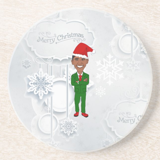 Barack Obama Santa Getränkeuntersetzer (Vorne)