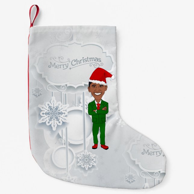 Barack Obama Santa Weihnachten Strumpf Kleiner Weihnachtsstrumpf (Vorderseite)