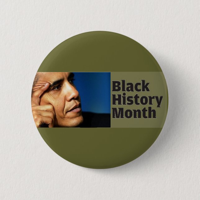 Barack Obama schwarzer Geschichtsmonats-Knopf Button (Vorderseite)