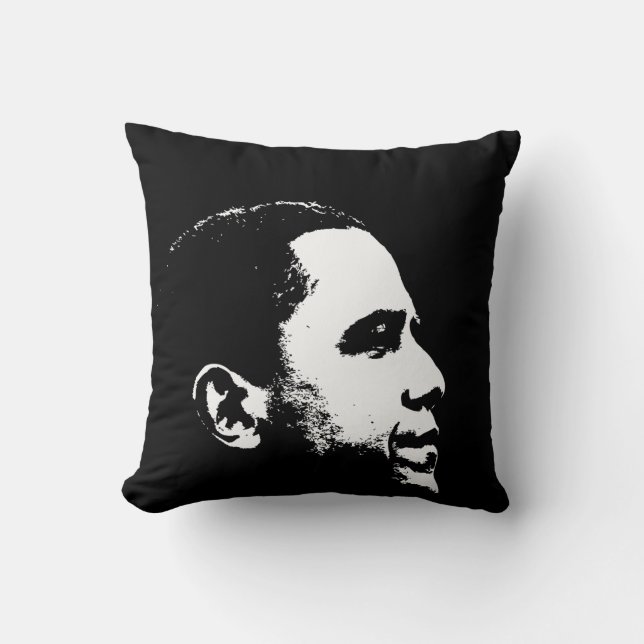 Barack Obama Seitenporträt-Schablone Kissen (Vorderseite)