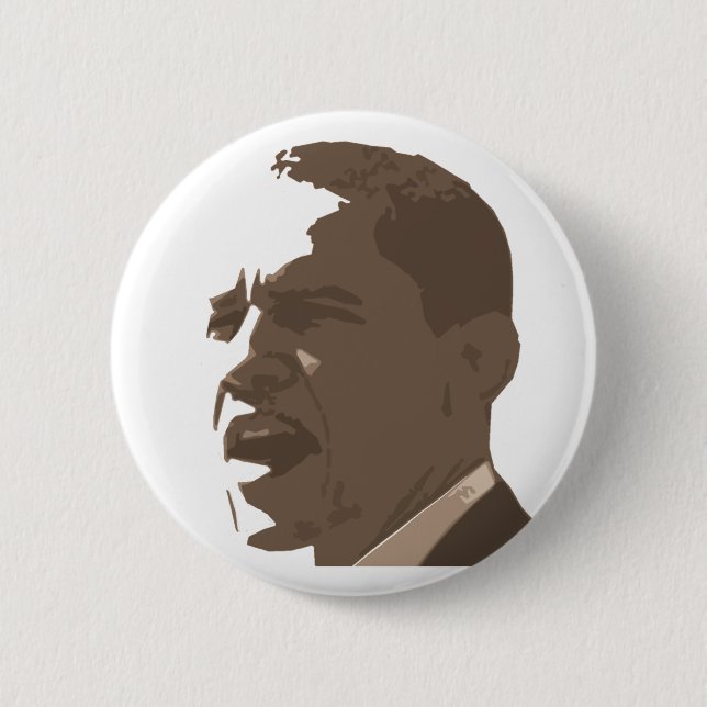 Barack Obama Sepia-Porträt-Knopf Button (Vorderseite)